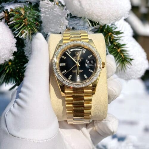 Rolex Day-Date 228238 18K Gold Wrapped Moissanite Bezel GM 40mm